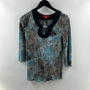 Zoey & Beth Y2K Printed Long Sleeve Top – Women’s Small